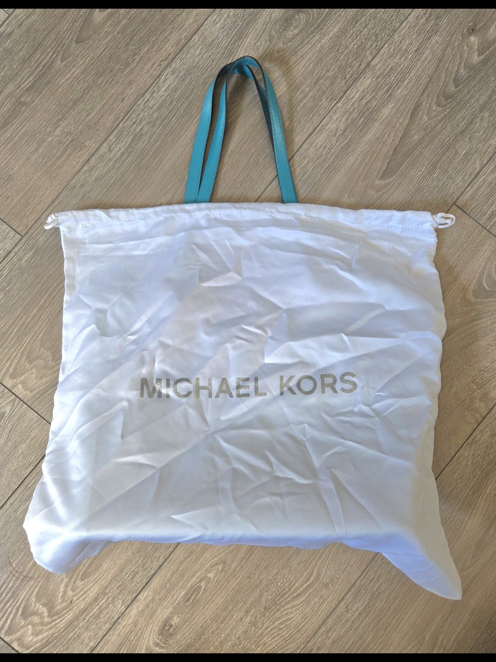 Michael Kors Turquoise Saffiano Leather Tote with Gold Hardware - Picture 4 of 4